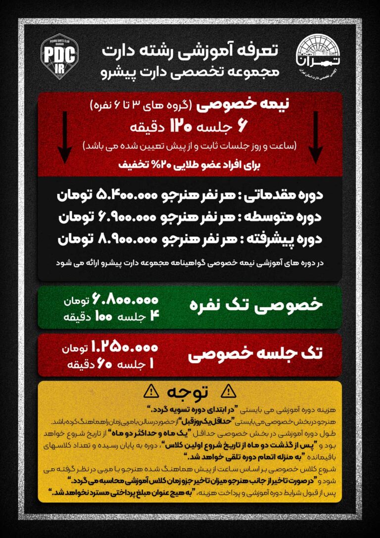 آموزش دارت در آکادمی دارت پیشرو